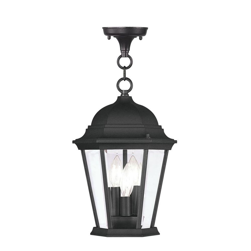 Livex Lighting Providence 3 Light Black Outdoor Incandescent Pendant 7564 04 The Home Depot