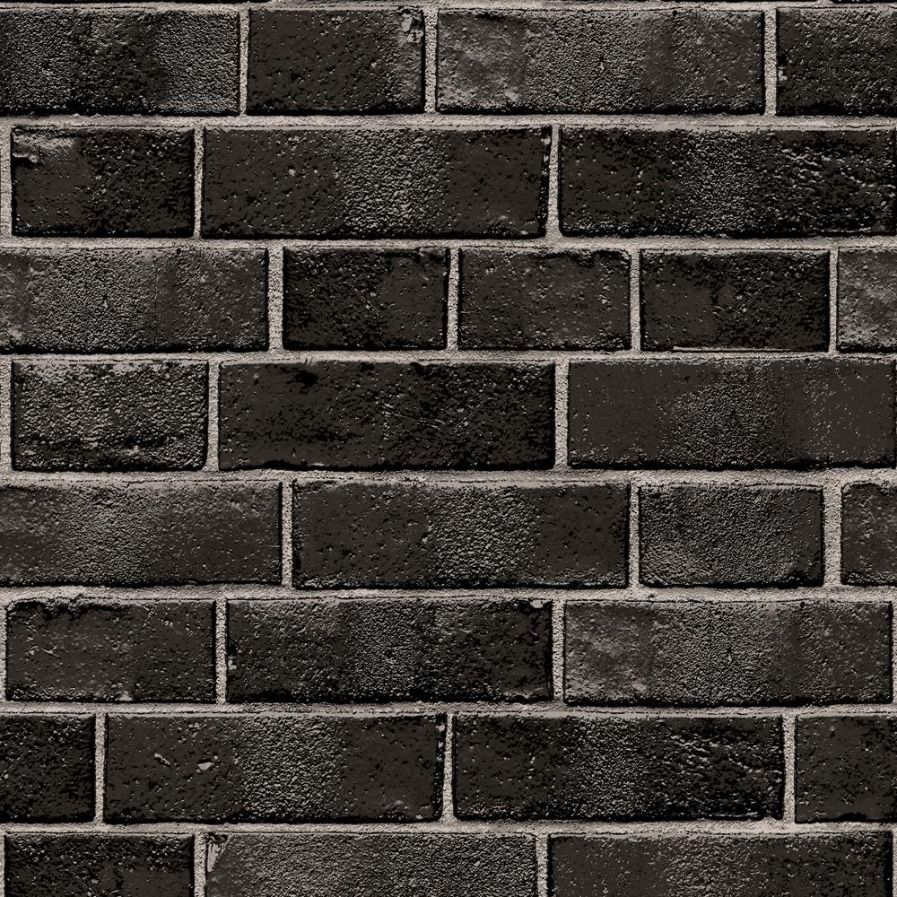 Tempaper Textured Brick Ebony Self Adhesive Removable Wallpaper Tempaper Textured Brick Ebony Self Adhesive Removable Wallpaper Br523 The Home Depot