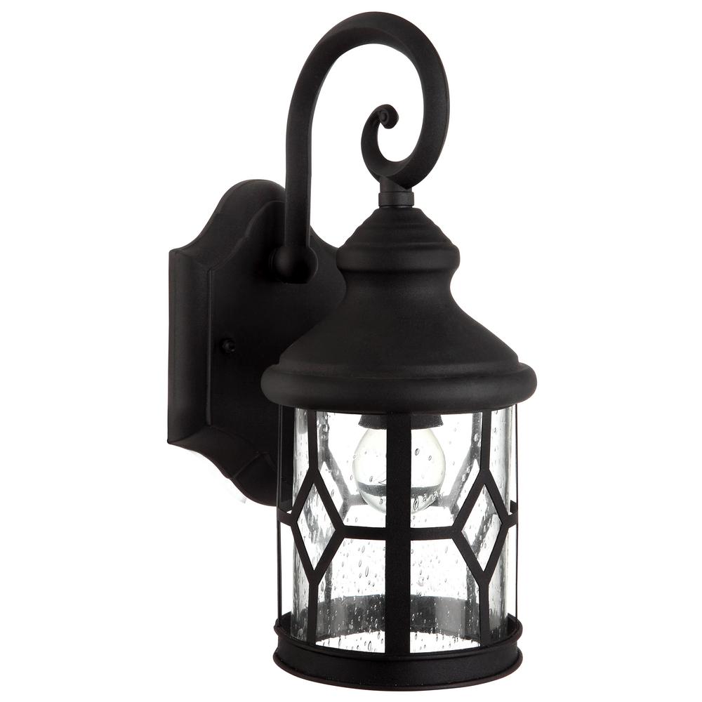 Canarm Atlanta 1 Light Outdoor Black Wall Lantern Sconce