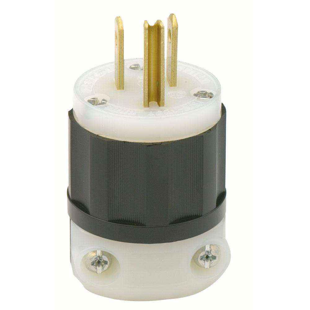 Leviton 515PR 6 Pack Rubber Back 3Wire 2 Pole Straight Blade Ground Plug