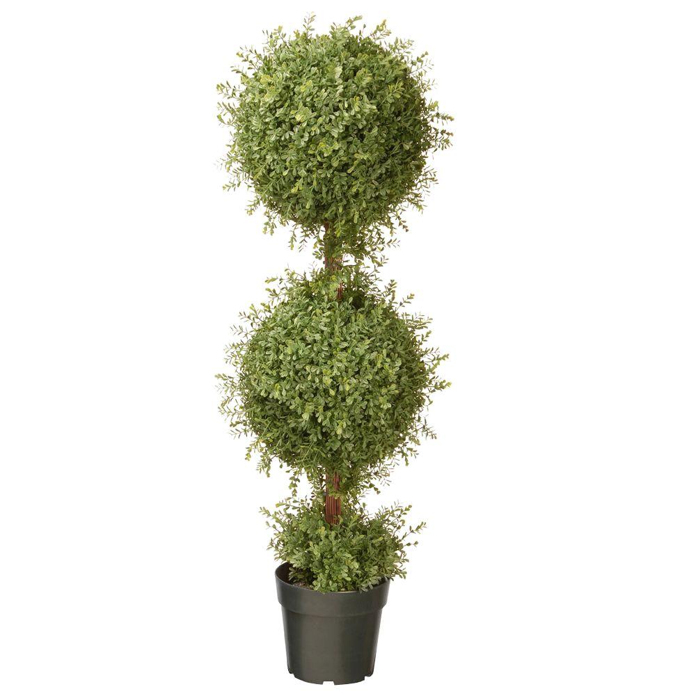 National Tree Company 48 In Mini Tea Leaf 2 Ball Topiary With