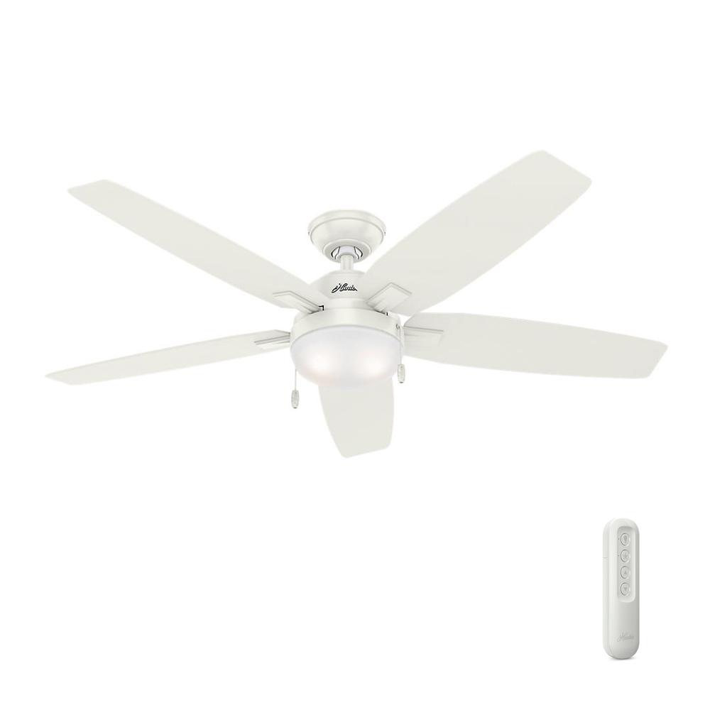 Hunter Antero 54 In Led Indoor Fresh White Ceiling Fan With Light Hunter Antero 54 In Led Indoor Fresh White Ceiling Fan With Light Bundled Handheld