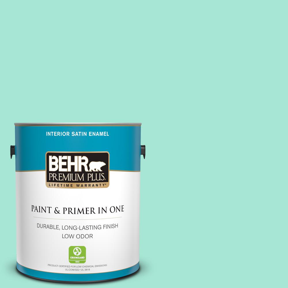 Behr Premium Plus 1 Gal 480a 2 Botanical Tint Satin Enamel Low 480a 2 Botanical Tint Satin Enamel Low Odor