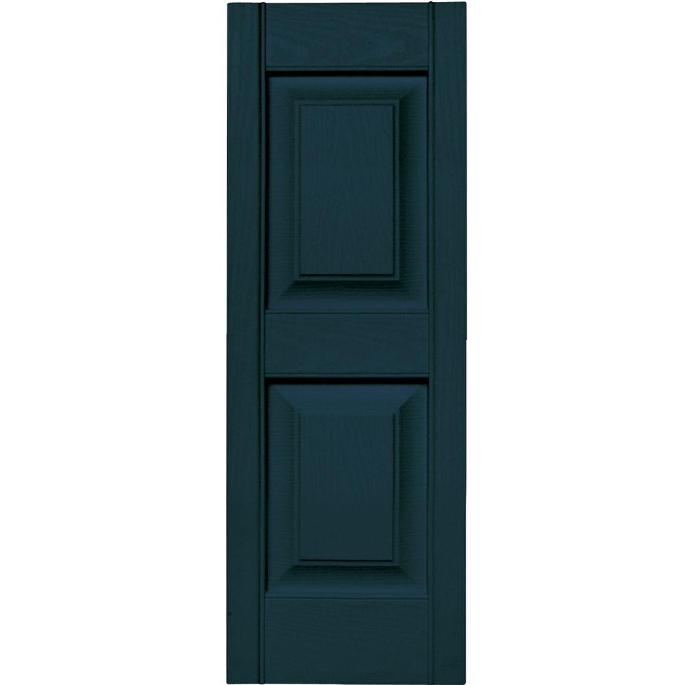 Builders Edge 12 in. x 35 in. Raised Panel Vinyl Exterior Shutters Pair