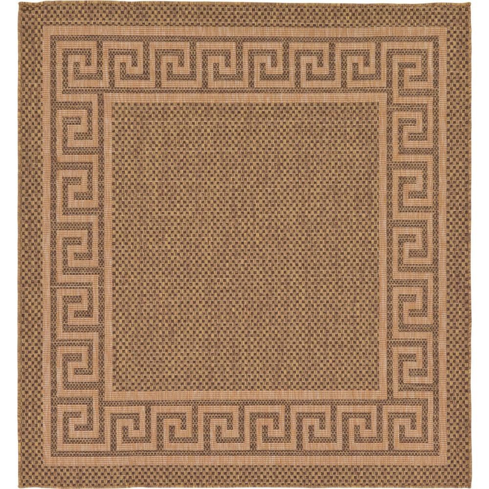 Unique Loom Outdoor Greek Key Brown 6 0 X Square Rug
