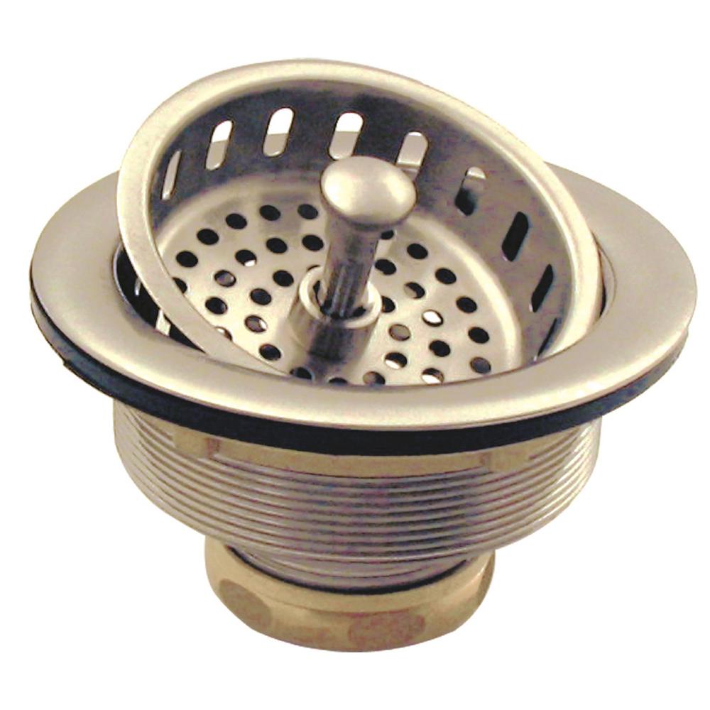 Westbrass 31/2 in. Post Basket Strainer in Satin NickelR21407 The