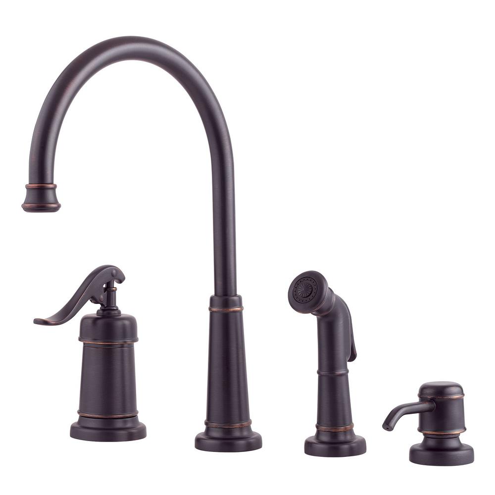 Pfister Ashfield Single-Handle Standard Kitchen Faucet with Matching Side... by Pfister