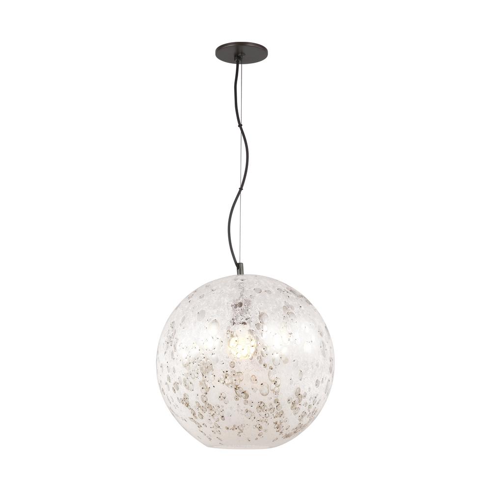 Bubble Glass Pendant Lights malena large 1 light antique bronze pendant with pearl bubble glass and led bulb