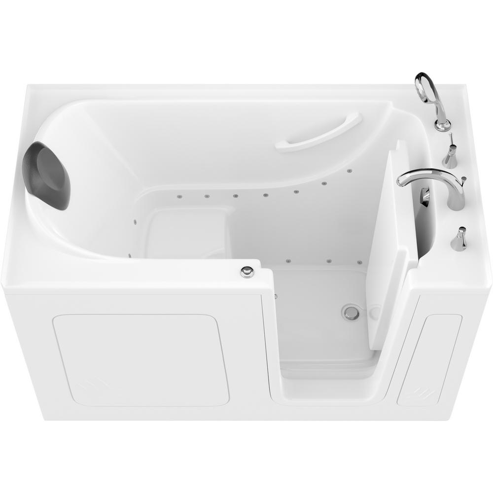 Universal Tubs Safe Premier 59.6 in. x 60 in. x 32 in. Right Drain Walk-in Air Bathtub in White For Sale