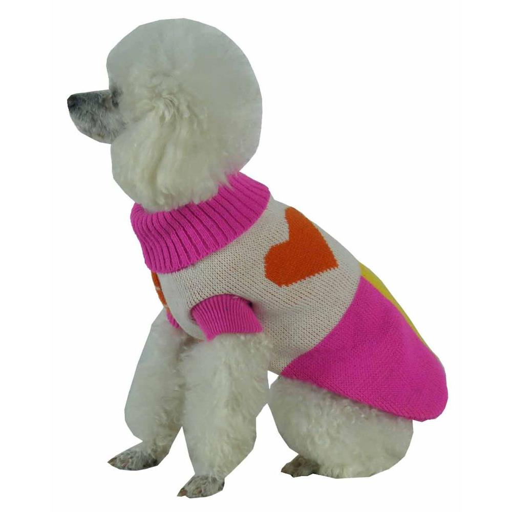 pink dog sweater small