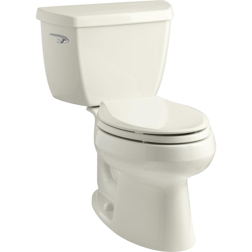 KOHLER Wellworth Classic 2-piece 1.28 GPF Single Flush Elongated Toilet ...