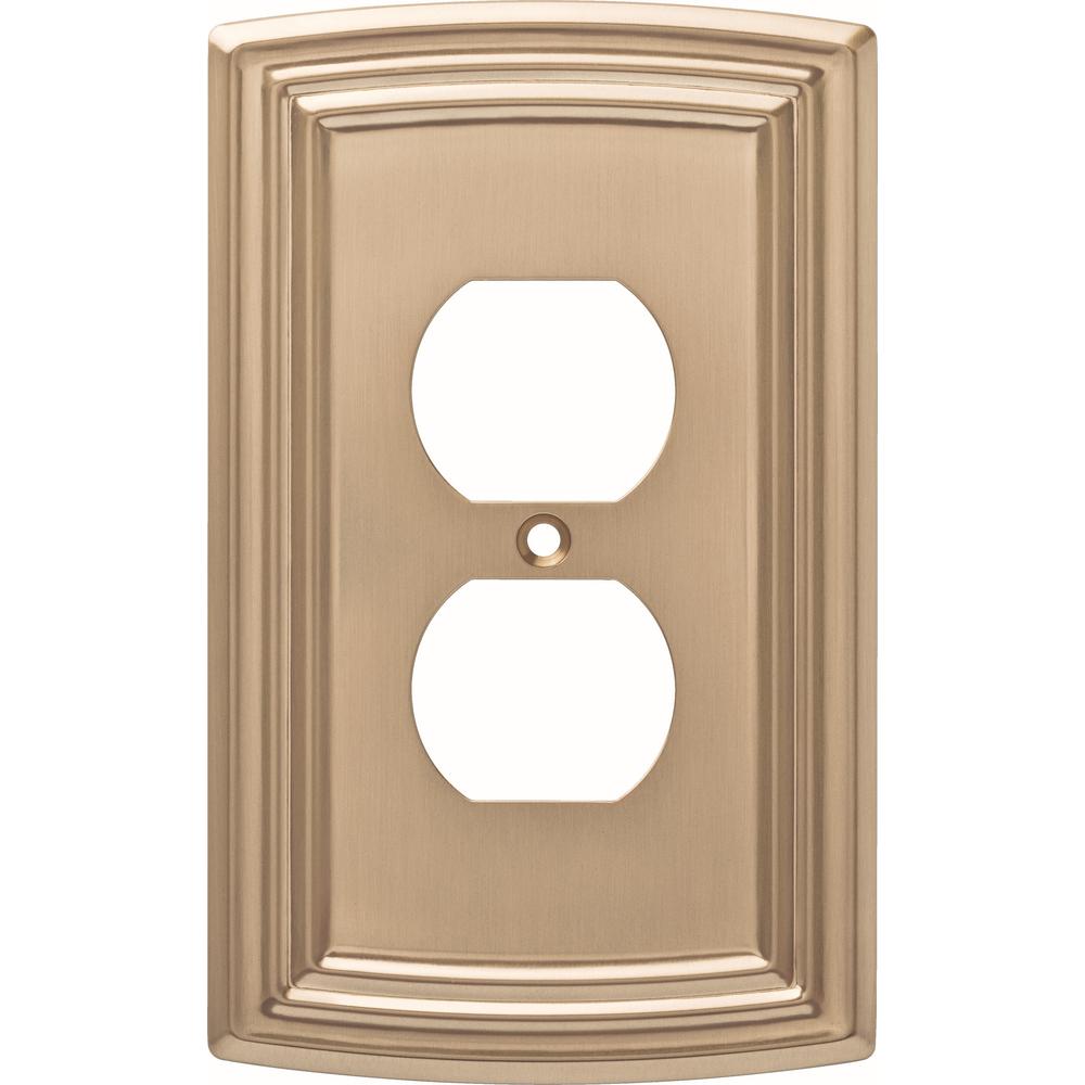 Liberty Emery Decorative Single Duplex Outlet Cover Champagne