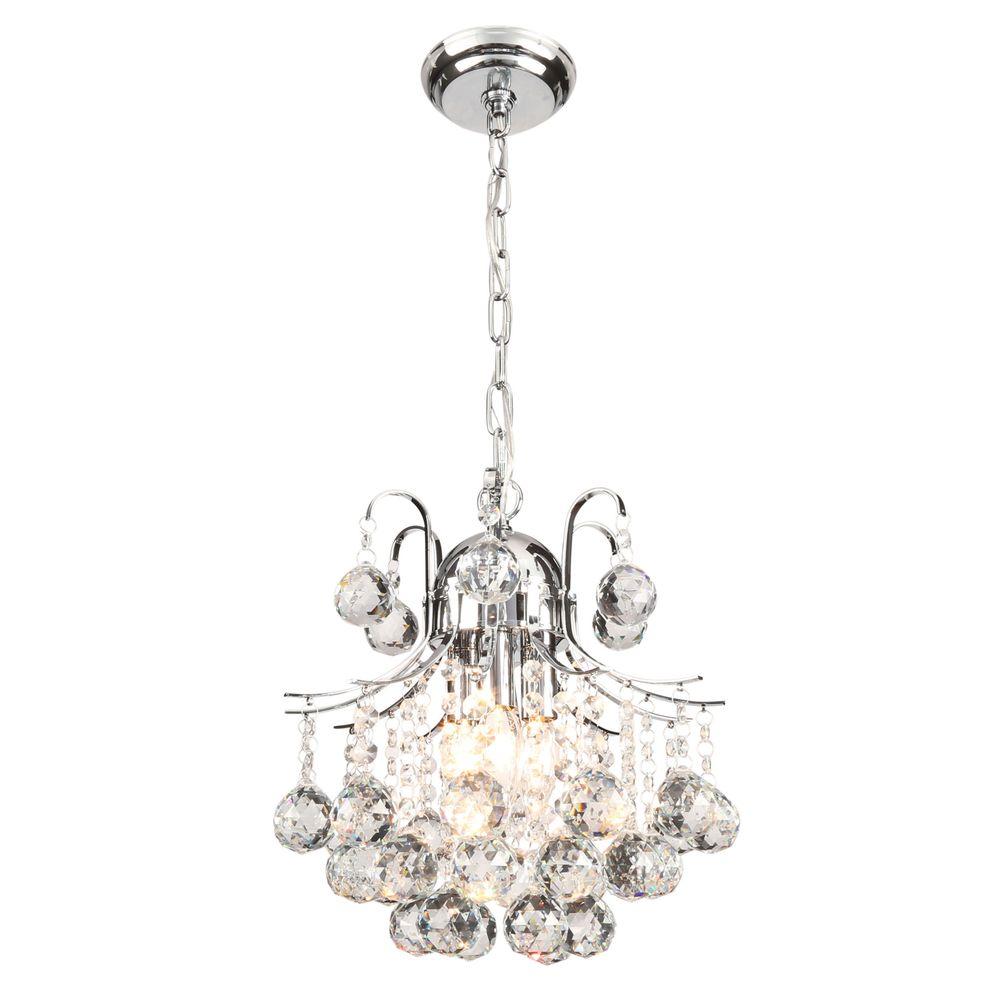 Mini Chandeliers Lighting The Home Depot Arden Victorian 3 Light Crystal Chrome Chandelier With Shade