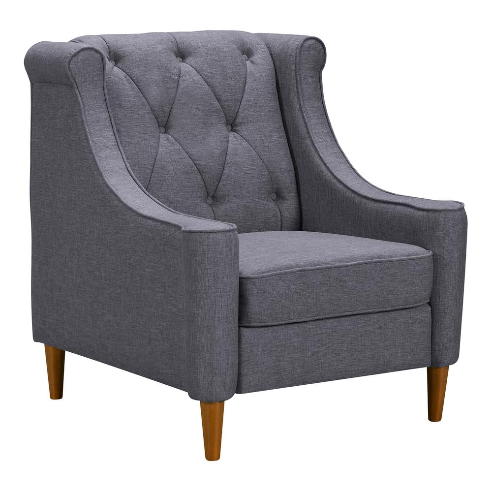 Luxe Dark Grey Fabric Sofa Chair