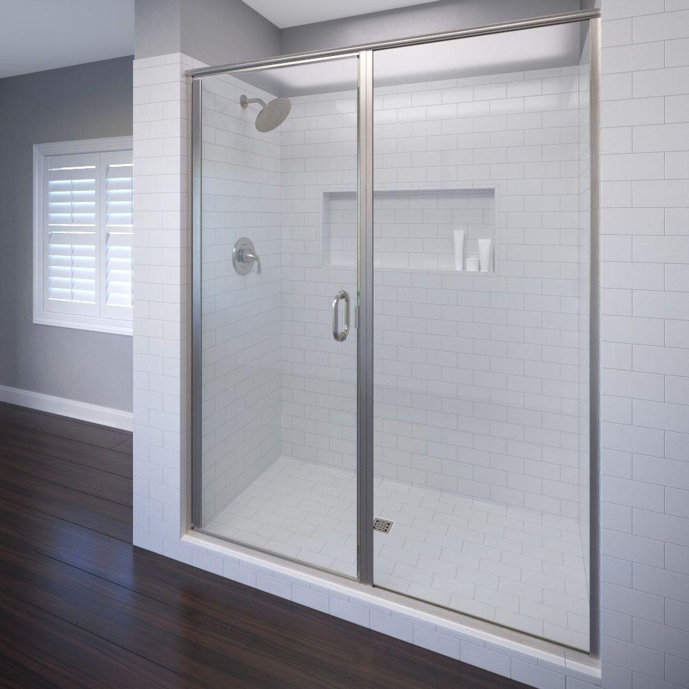 Basco Infinity 59 in. x 761/8 in. SemiFrameless Hinged Shower Door in