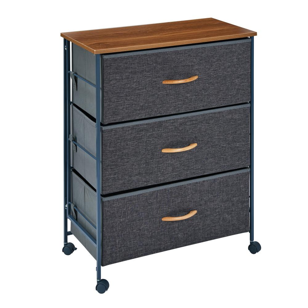 Danya B Ciana Gray 3 Drawer Storage Dresser With Casters Sc5803