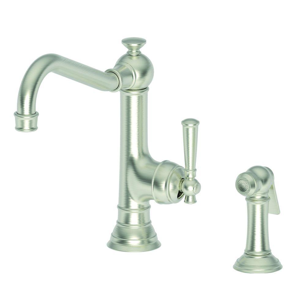 UPC 760724427193 product image for Newport Jacobean Single-Handle Standard Kitchen Faucet with Side Sprayer in Sati | upcitemdb.com