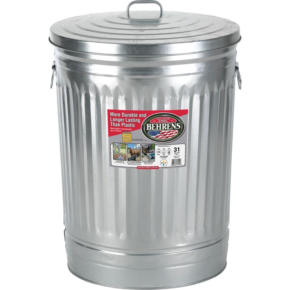 Outdoor Metal Trash Cans The Home Depot Outdoor Metal Trash Cans