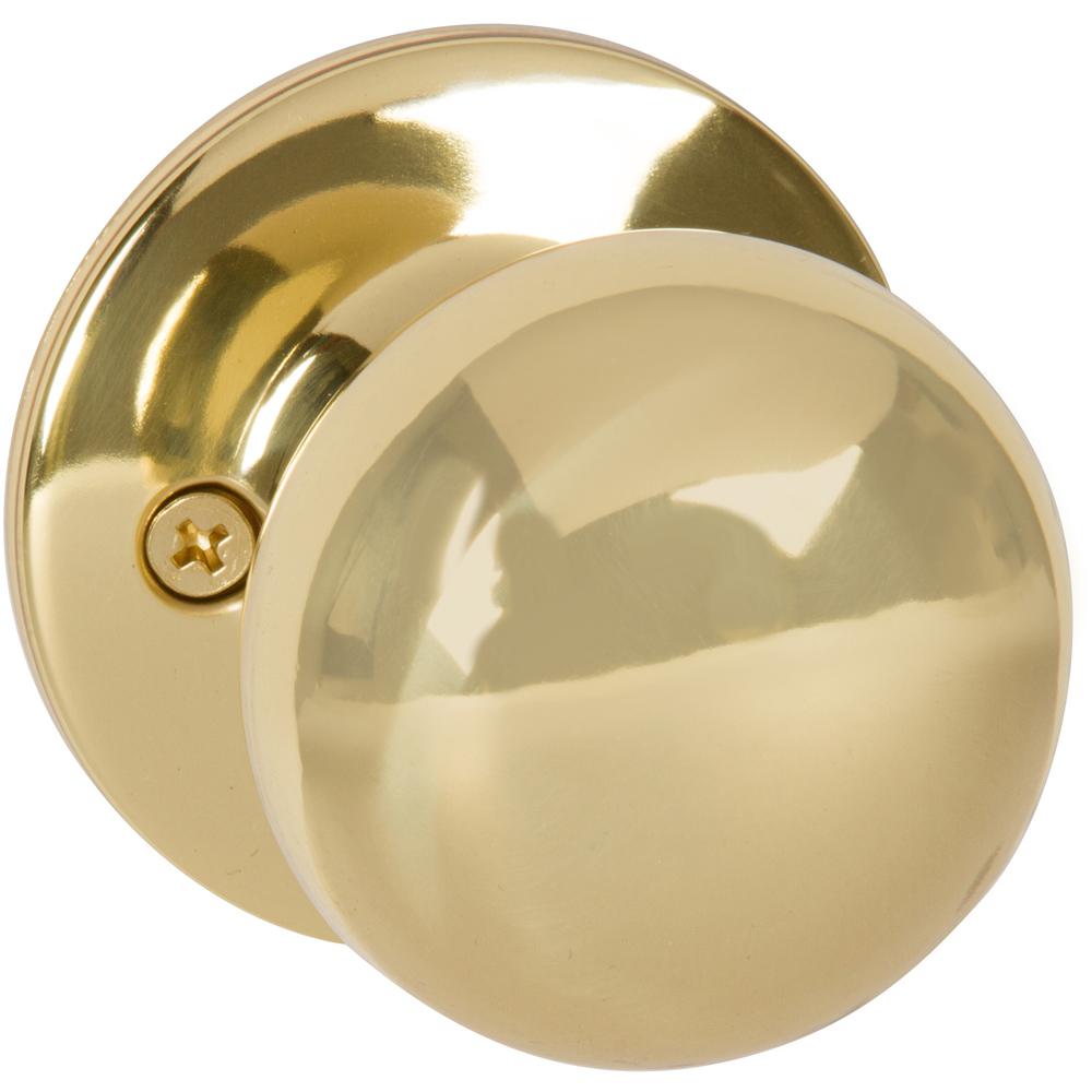 Callan Saxon Bright Brass Dummy Door KnobKS1053 The Home Depot