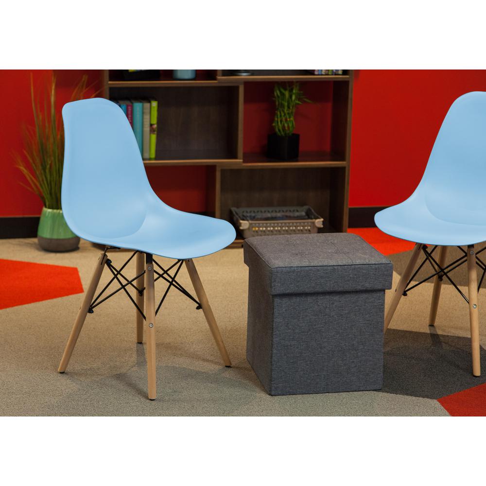 Iris Blue Plastic Shell Chair Set Of 2 586707 The Home Depot Internet 301298740