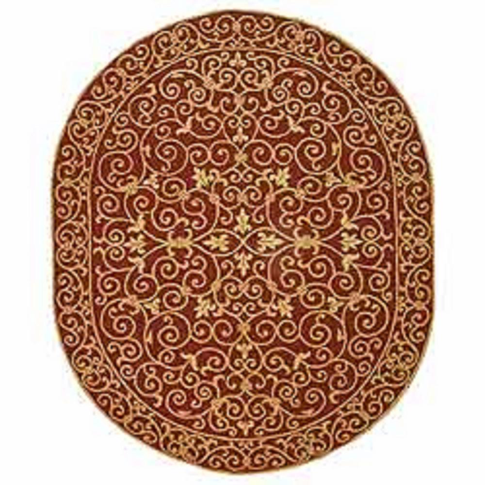 Safavieh Chelsea Burgundy 5 ft. x 7 ft. Oval Area RugHK11C5OV The Home Depot