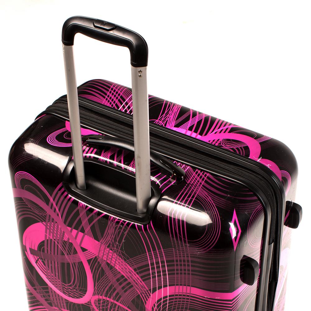 pink rolling luggage