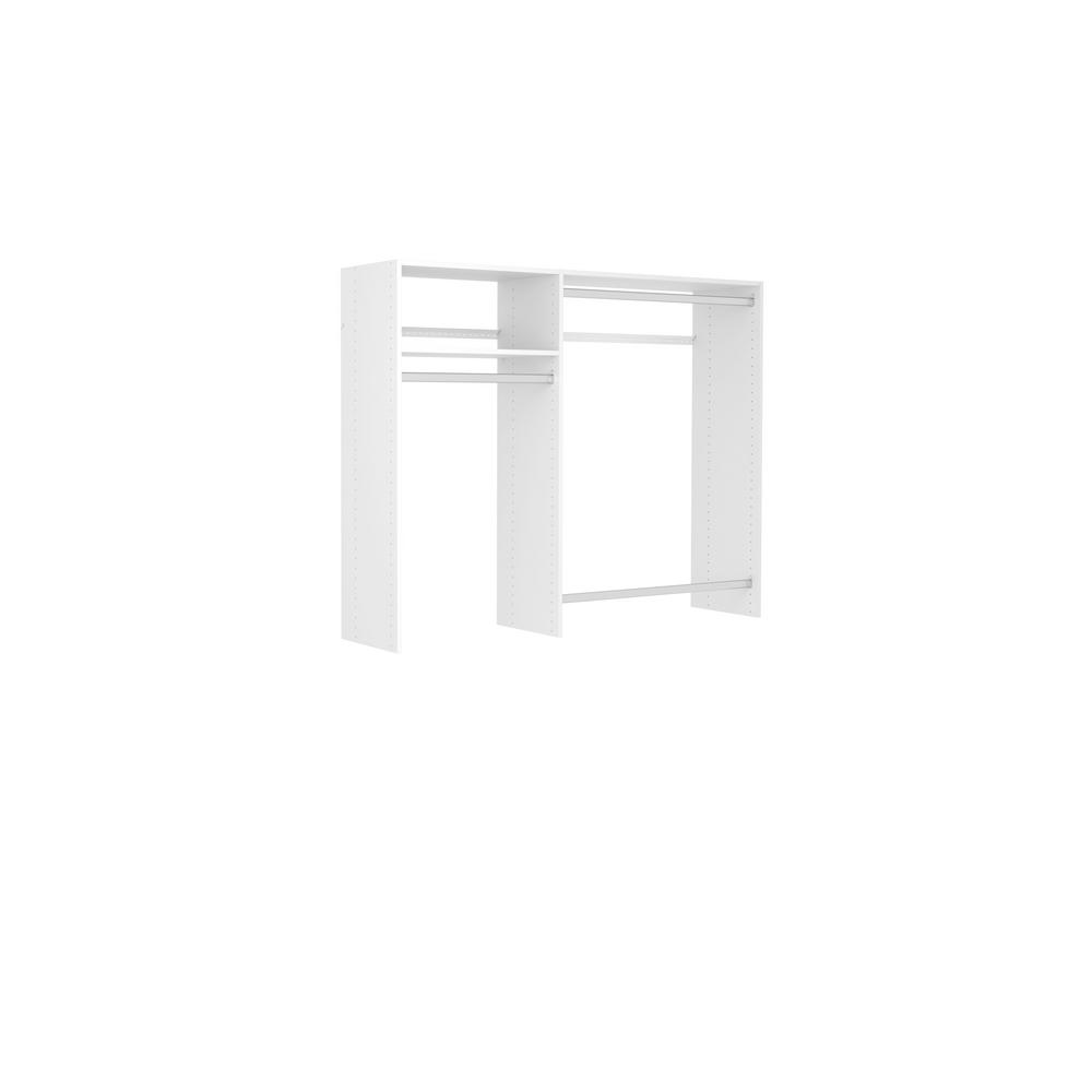 Closet Evolution 36 in. W - 60 in. W White Wood Closet System