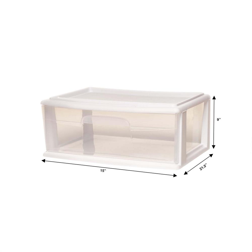 Homz 9 In W X 15 In H Single Wide Under Bed Drawer In White Set