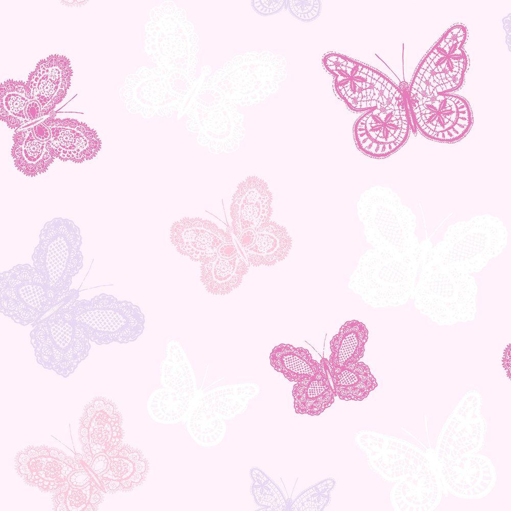 Graham Brown Butterfly Pink Pink Paper Strippable Roll Covers 56 Sq Ft The Home Depot