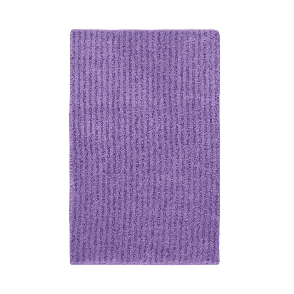 Garland Rug Sheridan Purple 24 in. x 40 in. Washable Bathroom Accent