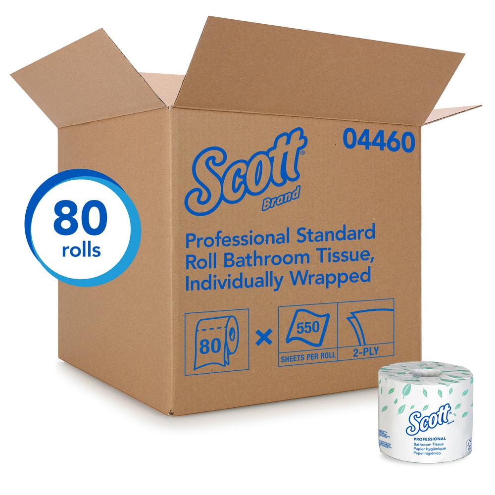 Scott 2Ply White Individually Wrapped Standard Rolls Bulk Toilet Paper