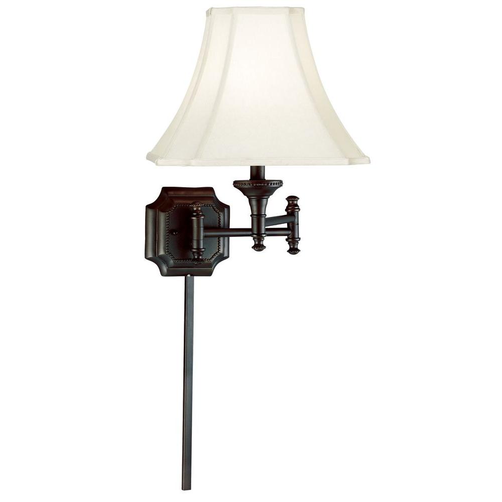 Kenroy Home Wentworth 17 in. Burnished Bronze Wall Swing Arm Lamp