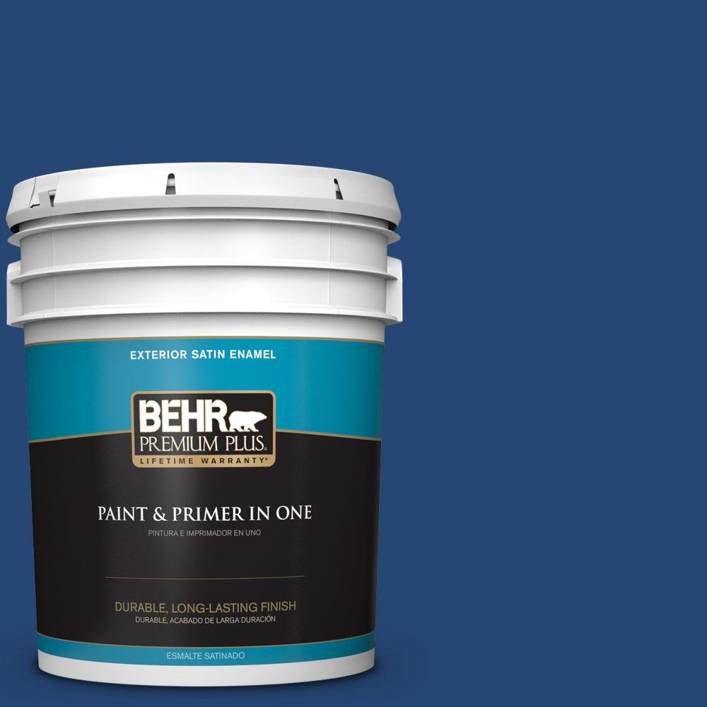 BEHR Premium Plus 5-gal. #S-H-580 Navy Blue Satin Enamel Exterior Paint ...
