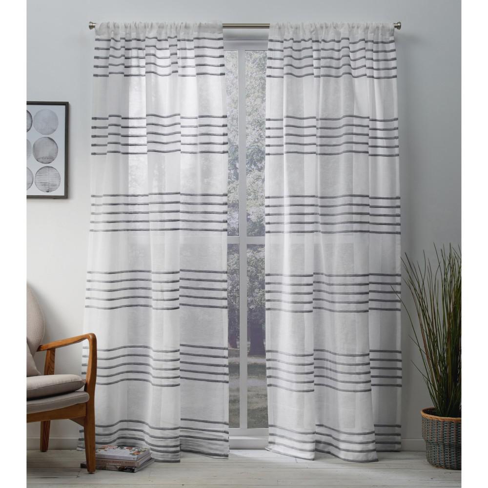 Monet 54 In W X 96 L Sheer Rod Pocket Top Curtain Panel L Sheer Rod Pocket Top Curtain Panel