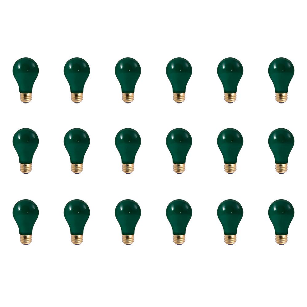 Bulbrite 60Watt A19 Ceramic Green Dimmable Incandescent Light Bulb (18Pack)861005 The Home