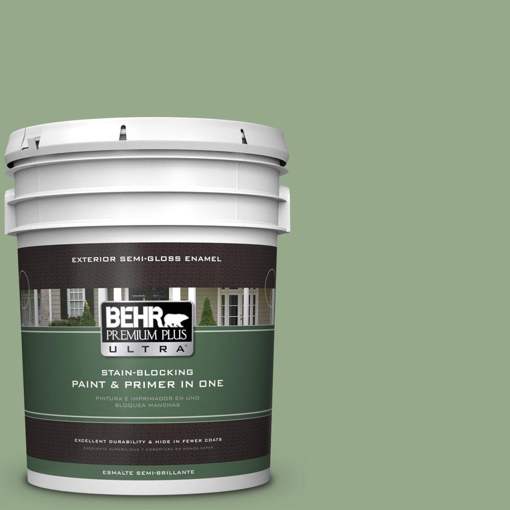 BEHR Premium Plus Ultra 5gal. PPU115 Pesto Green SemiGloss Enamel