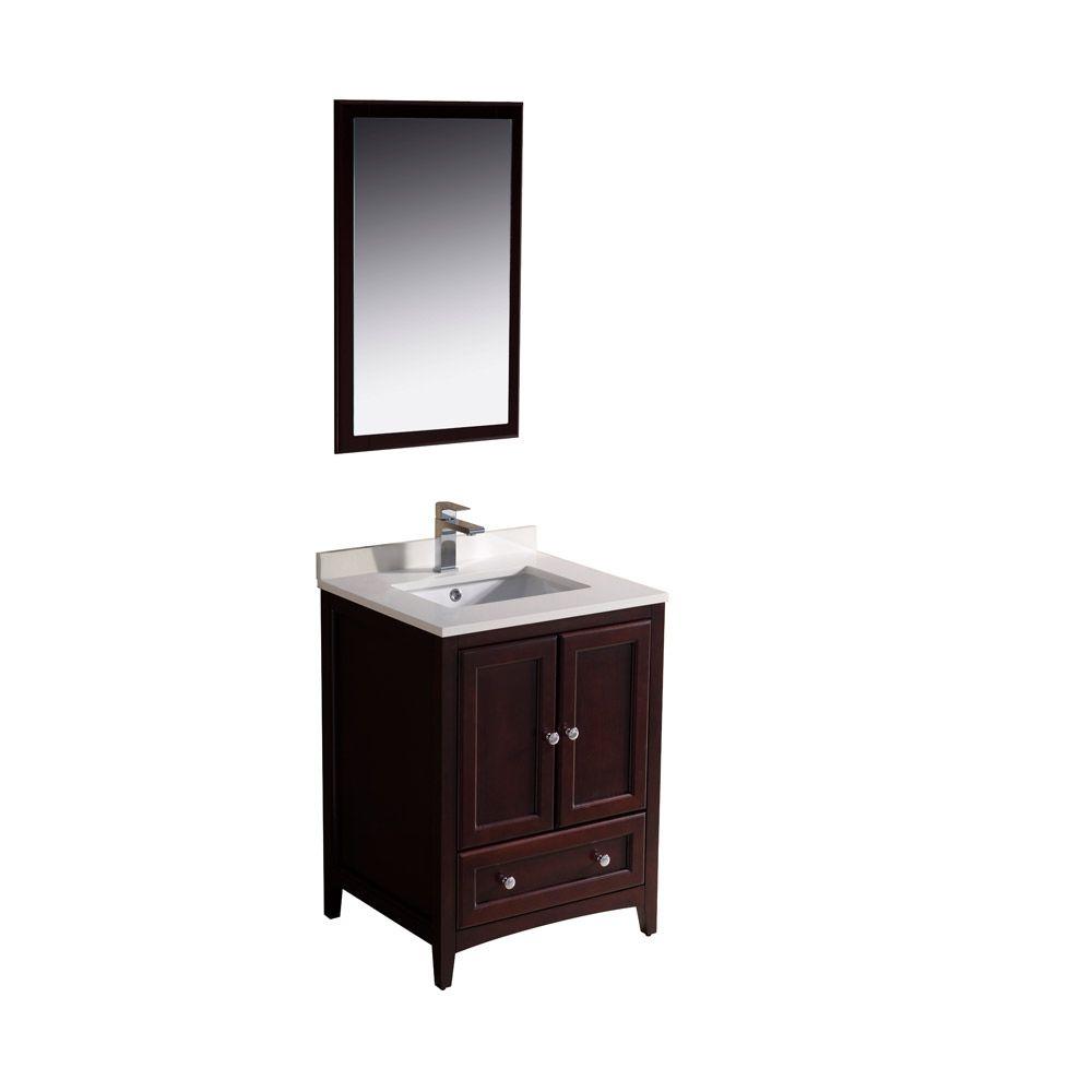 inches vanities bathroom 80 24 Mahogany Vanity in with Ceramic Fresca in. Oxford