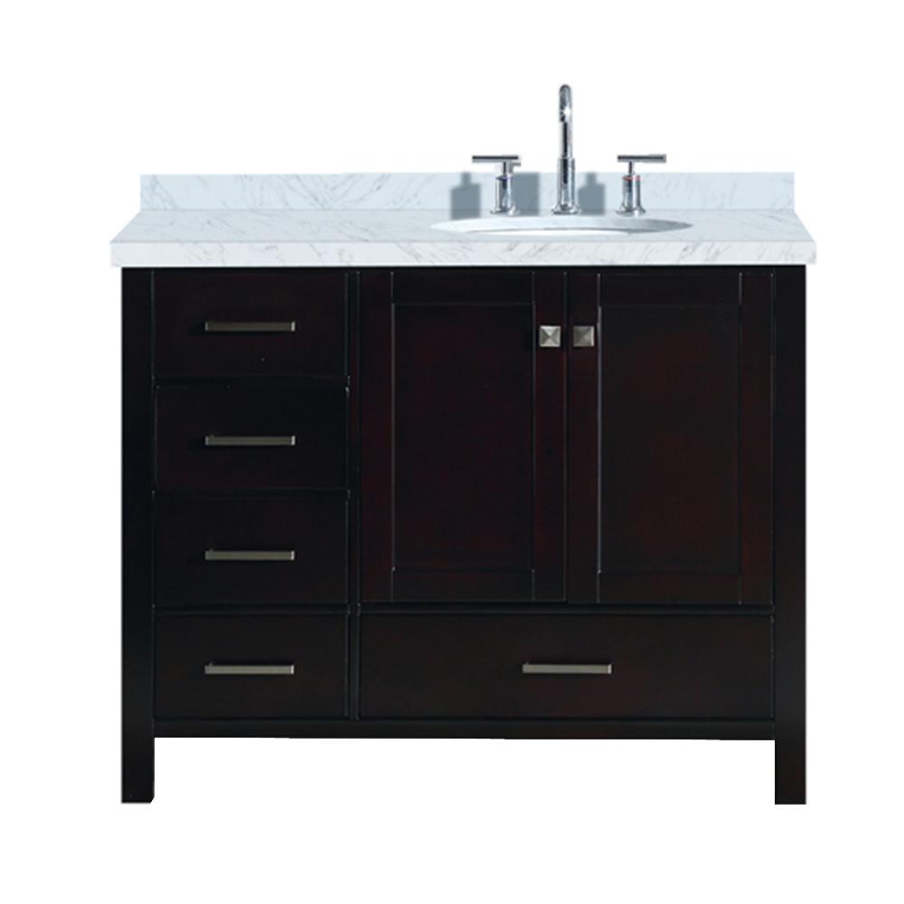 Ariel Cambridge 43 In Bath Vanity Espresso With Marble Ariel Cambridge 43 In Bath Vanity Espresso With Marble Top Carrara White