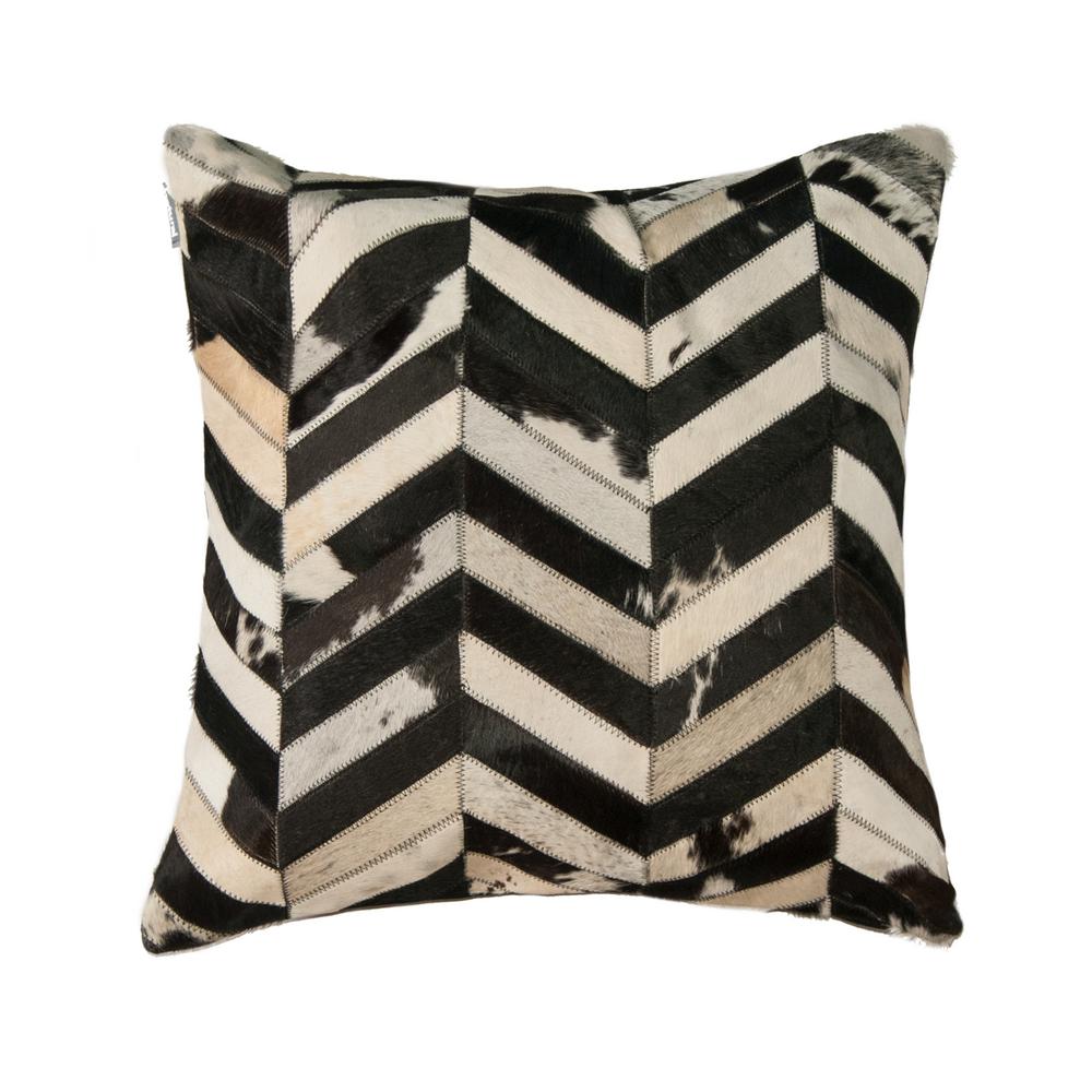 Torino Black and White 12 in. x 20 in. Cowhide Pillow676685025555
