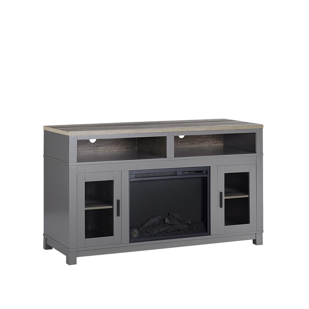 Ameriwood Viola Gray 60 In Tv Stand With Fireplace Hd23785 The Tv Stand With Fireplace