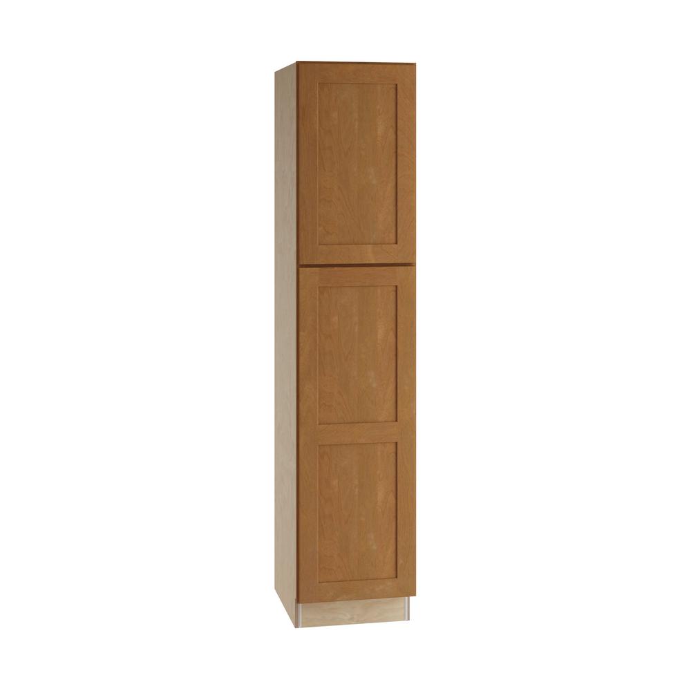Assembled 18x84x24 In Pantry Kitchen Cabinet Unfinished Beech Hargrove Assembled 18x84x24 In Pantry Utility 2 Single Door And 4 Rollout
