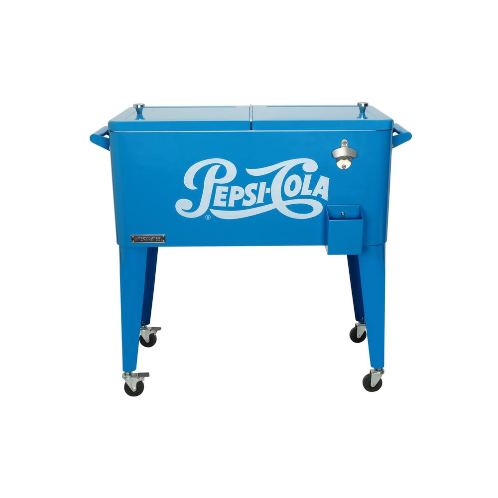 Permasteel 80 Qt Rolling Patio Cooler Ps 203 Pepsi The Home Depot Permasteel 80 Qt Rolling Patio Cooler