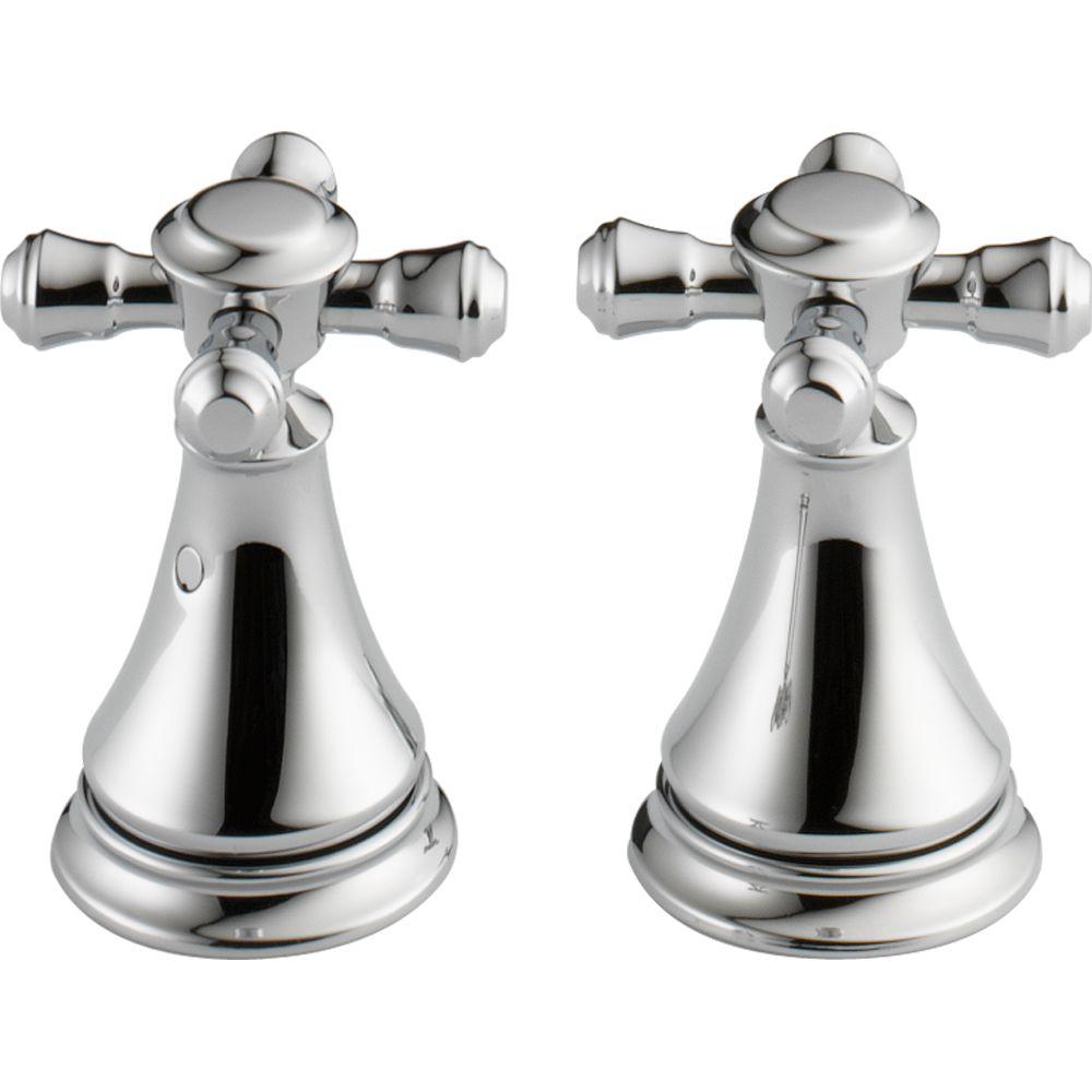 Delta Pair Of Cassidy Metal Cross Handles For Bathroom Faucet In