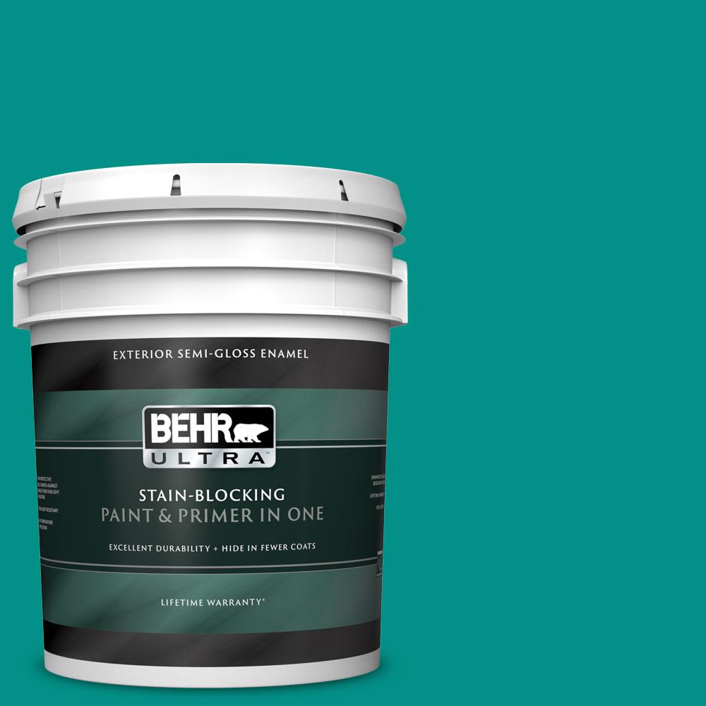 BEHR ULTRA 5 gal. 490B6 Emerald Coast SemiGloss Enamel BEHR ULTRA 5 gal. 490B6 Emerald Coast SemiGloss Enamel