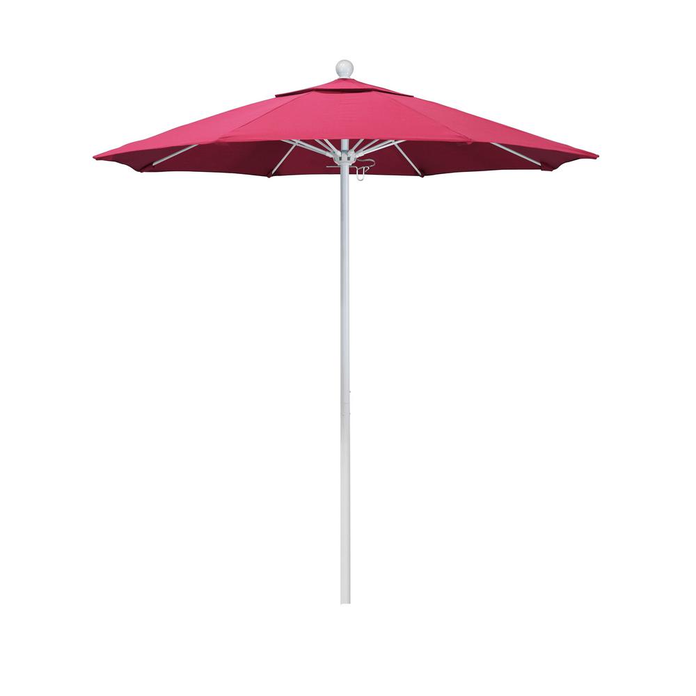 California Umbrella 7.5 ft. Matted White Aluminum Market ...