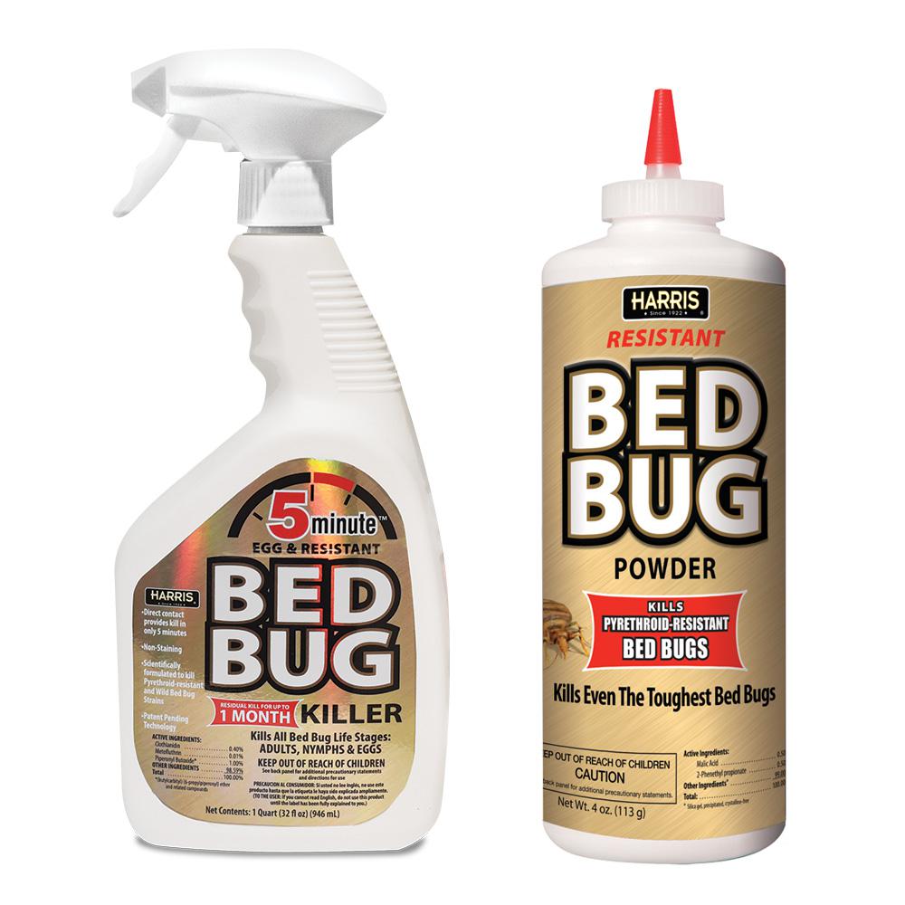 HARRIS 5Minute Bed Bug Killer 32 oz. and Resistant Bed Bug Powder