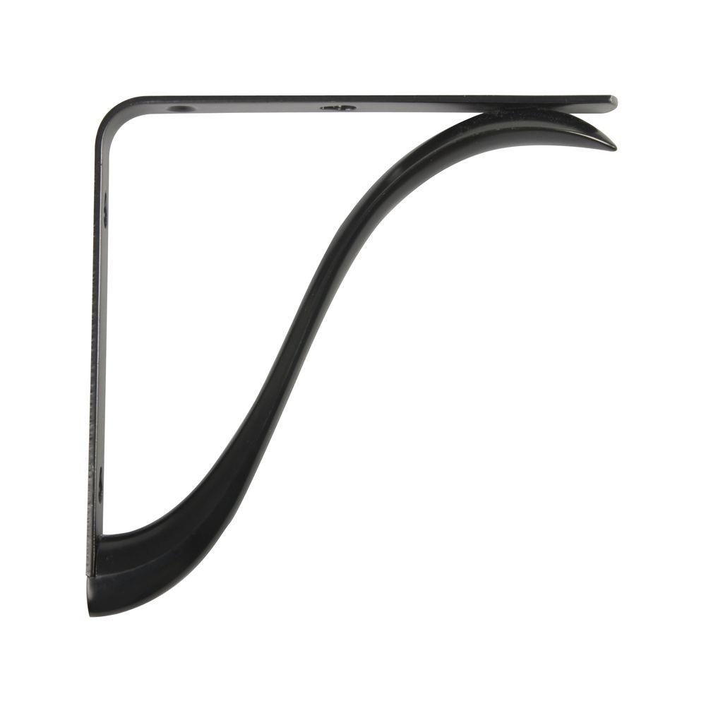 Everbilt 10.25 in. x 7.7 in. Black Dual Track Elegant Shelf BracketEB