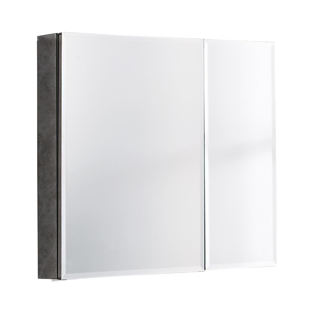 Pegasus 30 In W X 26 In H Recessed Or Surface Mount Bi View Bathroom Medicine Cabinet With Beveled Mirror Door Sp4584 The Home Depot