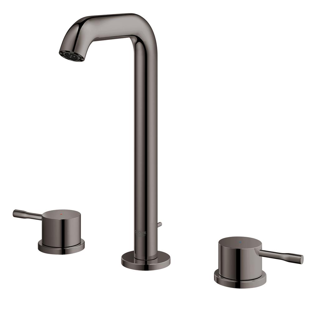 Grohe Essence 8 In Widespread 2 Handle L Size Bathroom Faucet In Hard Graphite 20431a0a The Home Depot
