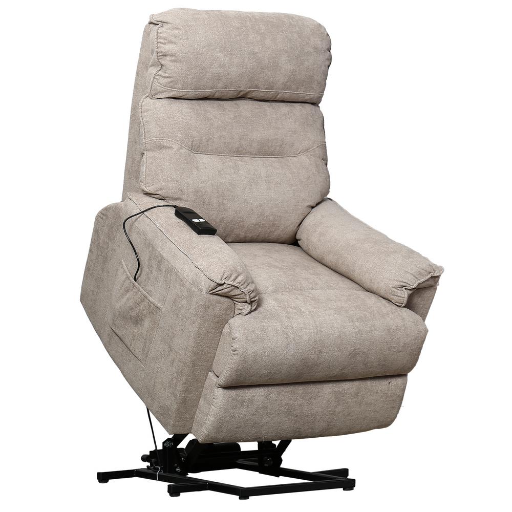 Merax Brown Soft Fabric Upholstery Power Lift Chair With Remote